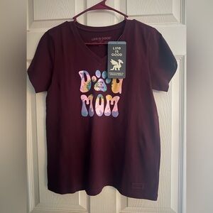 Life Is Good Burgundy Graphic Tee